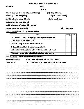 Kiểm tra 15 phút  Môn Toán  Khối 6